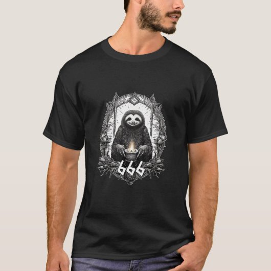 Occult  Demonic Sloth 666 DISTRESSED LOOK Tシャツ (正面)