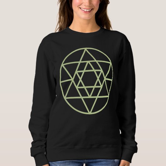 Occult Magic Sacred Geometry Circle Triangle Hexag スウェットシャツ (正面)