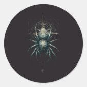 Occult Spider Mystic Geometry Dark Art ラウンドシール (正面)
