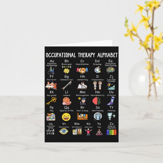 Occupational Therapy Alphabet Ota Funny Teacher Lo カード (黄色い花)