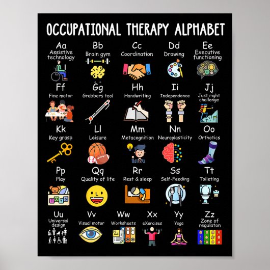 Occupational Therapy Alphabet Ota Funny Teacher Lo ポスター (正面)