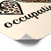 Occupational Therapy Cheetach Print Heart ポスター (角)