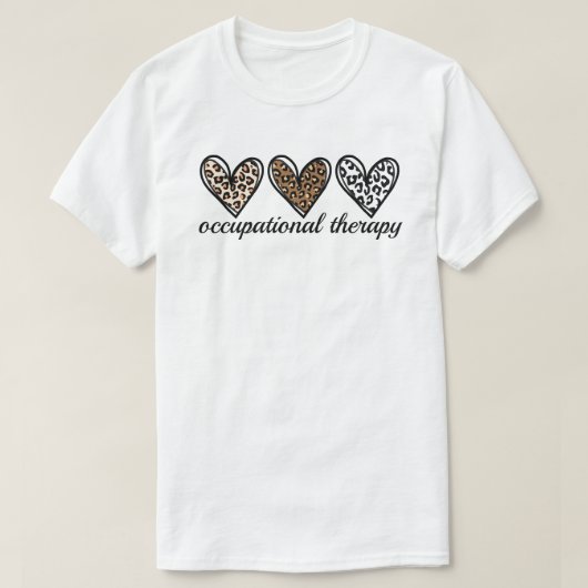 Occupational Therapy Cheetach Print Heart Tシャツ (デザイン正面)