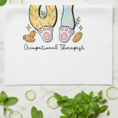 Occupational Therapy Easter Bunny OT OTA Spring Ot キッチンタオル (折り畳み)