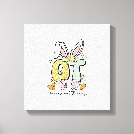 Occupational Therapy Easter Bunny OT OTA Spring Ot キャンバスプリント (正面)