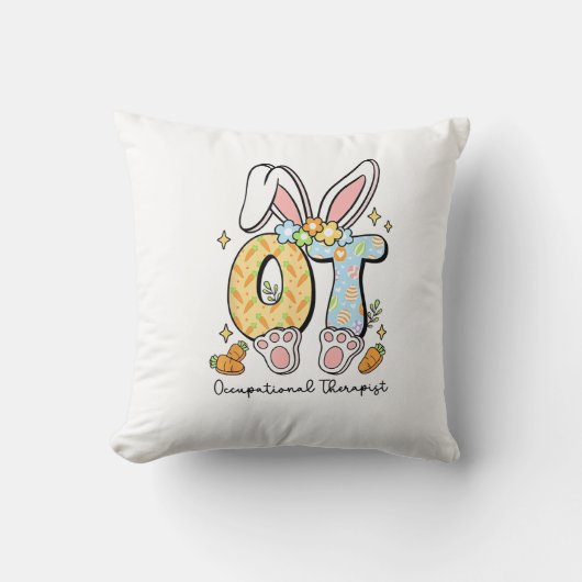 Occupational Therapy Easter Bunny OT OTA Spring Ot クッション (正面)