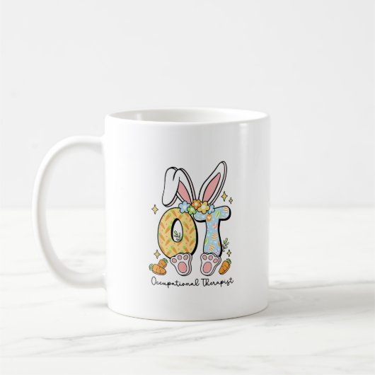 Occupational Therapy Easter Bunny OT OTA Spring Ot コーヒーマグカップ (左)