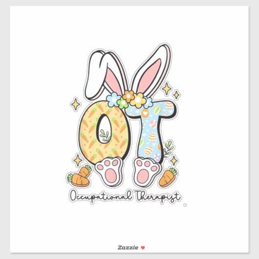 Occupational Therapy Easter Bunny OT OTA Spring Ot シール (シート)