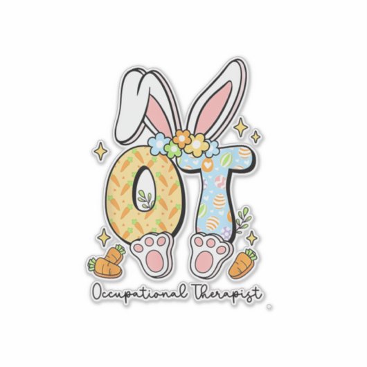 Occupational Therapy Easter Bunny OT OTA Spring Ot シール (正面)