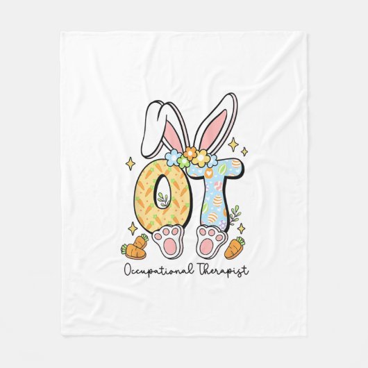 Occupational Therapy Easter Bunny OT OTA Spring Ot フリースブランケット (正面)