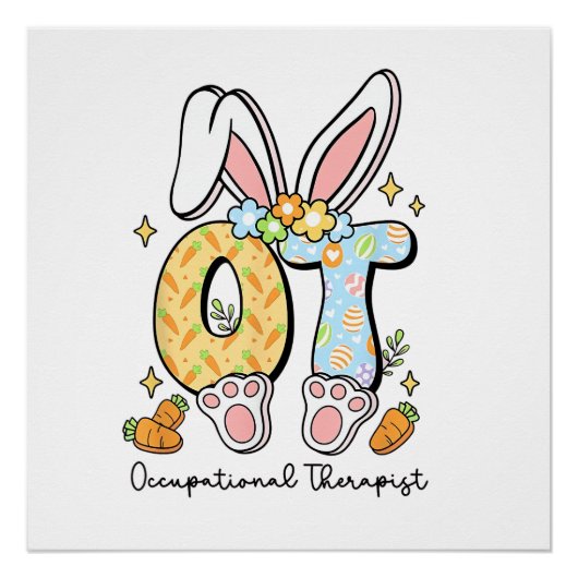 Occupational Therapy Easter Bunny OT OTA Spring Ot ポスター (正面)