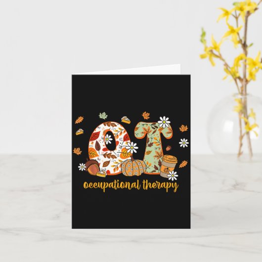 Occupational Therapy Fall Ot Ota Autumn Thanksgivi カード (黄色い花)