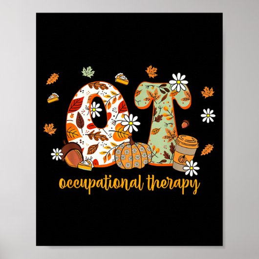 Occupational Therapy Fall Ot Ota Autumn Thanksgivi ポスター (正面)