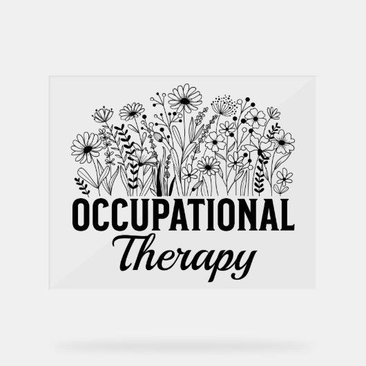 Occupational Therapy Floral Occupational OT アクリルサイン (正面)