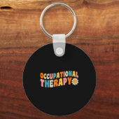 Occupational Therapy Groovy Occupational Therast O キーホルダー (正面)