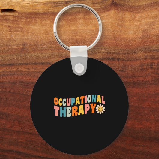 Occupational Therapy Groovy Occupational Therast O キーホルダー (正面)