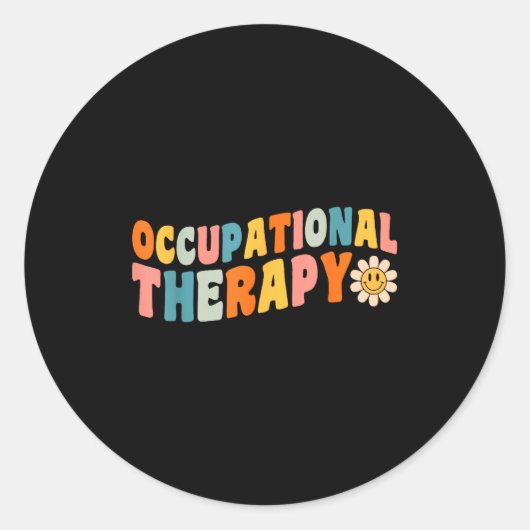 Occupational Therapy Groovy Occupational Therast O ラウンドシール (正面)