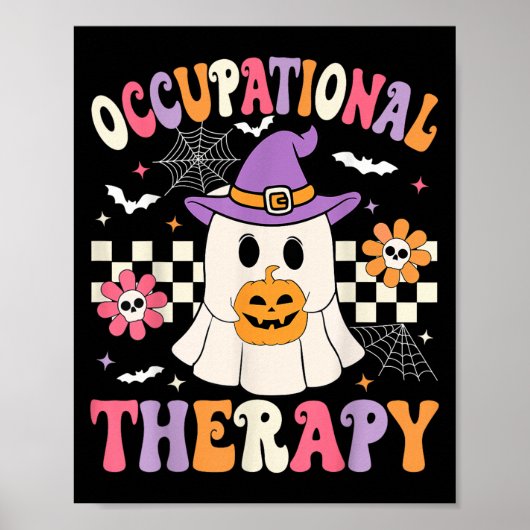 Occupational Therapy Halloween Ot Retro Ghost Ot H ポスター (正面)
