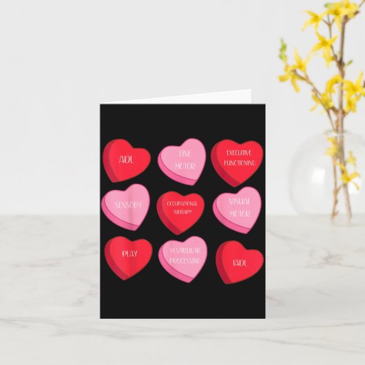 Occupational Therapy Heart Candy Valentine Day Ot  カード (黄色い花)