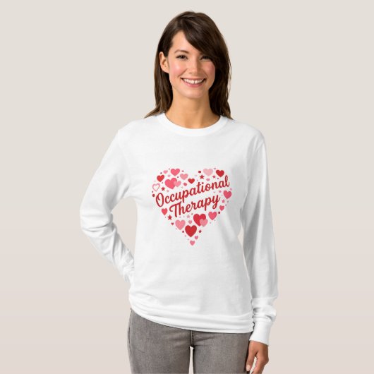 Occupational Therapy Heart Design – Cute OT Apprec Tシャツ (正面フル)