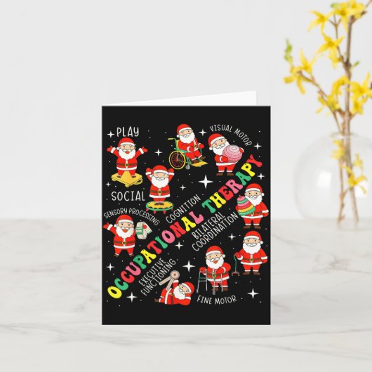 Occupational Therapy Retro Groovy Ot Santa Therast カード (黄色い花)