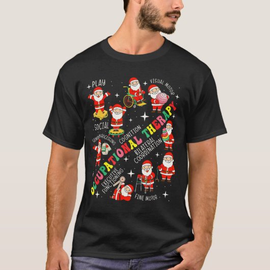 Occupational Therapy Retro Groovy Ot Santa Therast Tシャツ (正面)