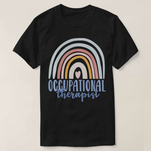 Occupational Therapy Worker OT Boho Rainbow Retro Tシャツ (デザイン正面)