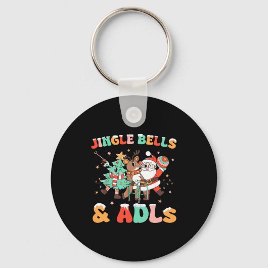 Occupational Therapy Xmas Reindeer Santa Adls New  キーホルダー (正面)