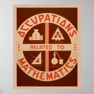 Occupations Related To Mathematics Vintage Jobs ポスター