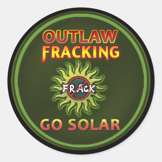 Occupy Earth "Go 太陽の - Outlaw Frack"スタンプ ラウンドシール (正面)