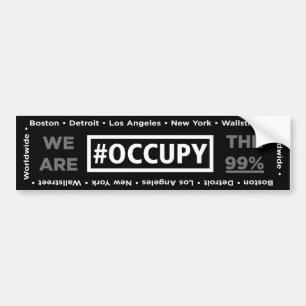 Occupy wall streetおよび世界的なバンパーステッカー バンパーステッカー