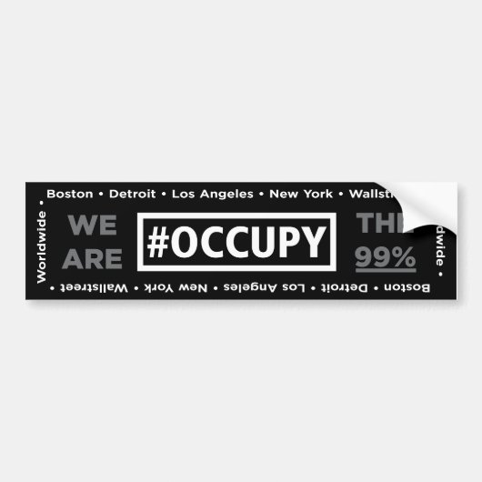 Occupy wall streetおよび世界的なバンパーステッカー バンパーステッカー (正面)