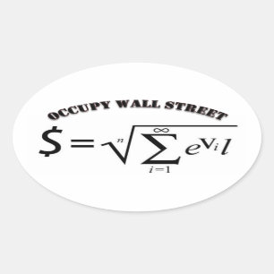 Occupy wall streetのお金はすべての悪の根です 楕円形シール