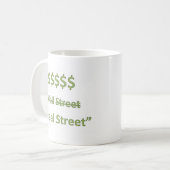 Occupy wall streetのレトロ コーヒーマグカップ (正面左)
