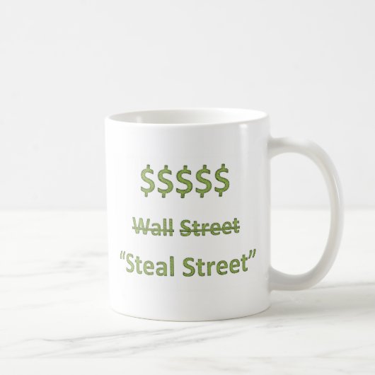 Occupy wall streetのレトロ コーヒーマグカップ (右)
