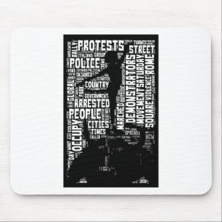 Occupy wall streetの単語の雲 マウスパッド