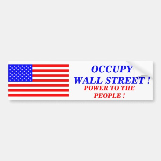 OCCUPY WALL STREETの国民への力 バンパーステッカー (正面)