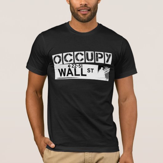 Occupy wall streetのTシャツ-黒 Tシャツ (正面)