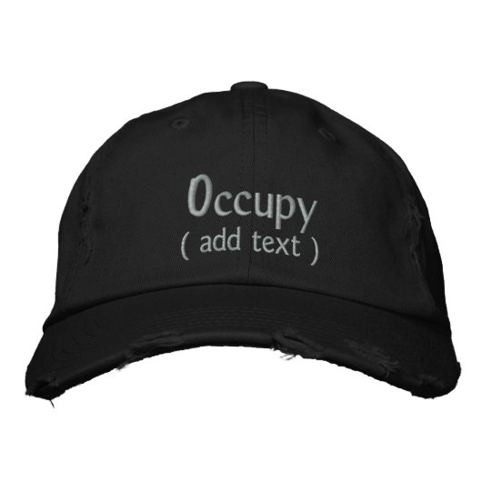 Occupy wall streetカスタムキャップ 刺繍入りキャップ (正面)