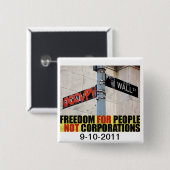 Occupy wall streetピン 缶バッジ (正面&裏面)