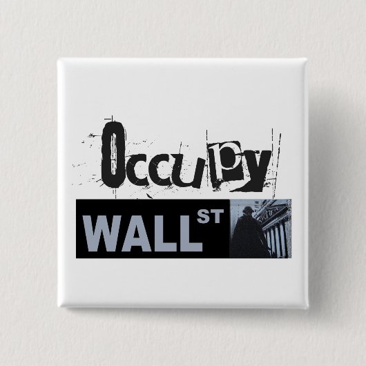 Occupy wall streetボタン 缶バッジ (正面)