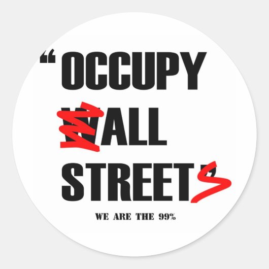 Occupy wall street全通り我々は99% ラウンドシール (正面)