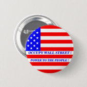 OCCUPY WALL STREET国民に力を! 缶バッジ (正面&裏面)