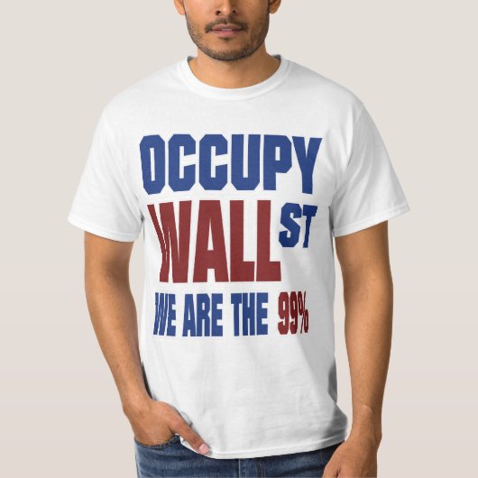 Occupy wall street私達は99%才です tシャツ (正面)