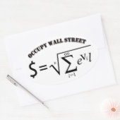 Occupy wall street金は悪の根 楕円形シール (封筒)