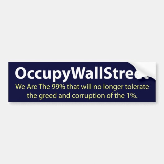 Occupy wall street バンパーステッカー (正面)