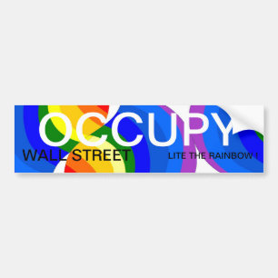 OCCUPY WALL STREET・ライト虹を! バンパーステッカー