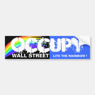 OCCUPY WALL STREET・ライト虹を! バンパーステッカー