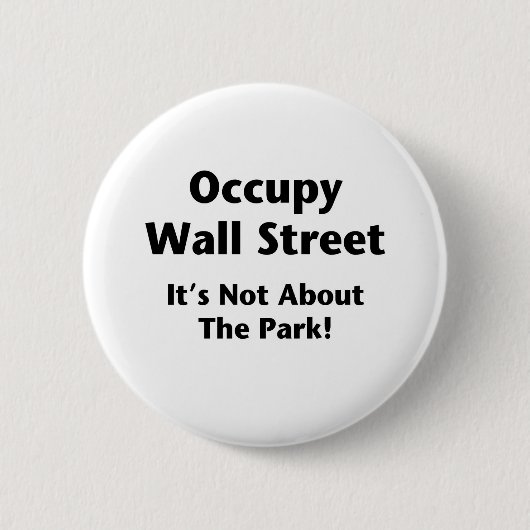 Occupy wall street—公園のことじゃない! 缶バッジ (正面)