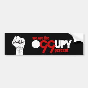 Occupy wall street -私達は99%です バンパーステッカー